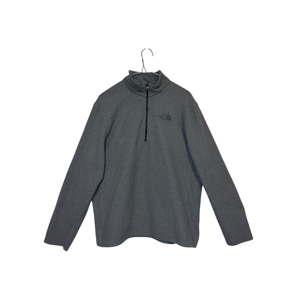 The North Face Pullover Mens Medium Gray 1/4 Zip Fleece Mock Neck Long Sleeve